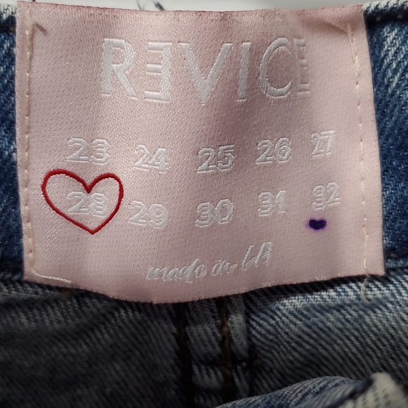 REVICE Blue High Waist Women Shorts with Patches - Picture 4 of 6